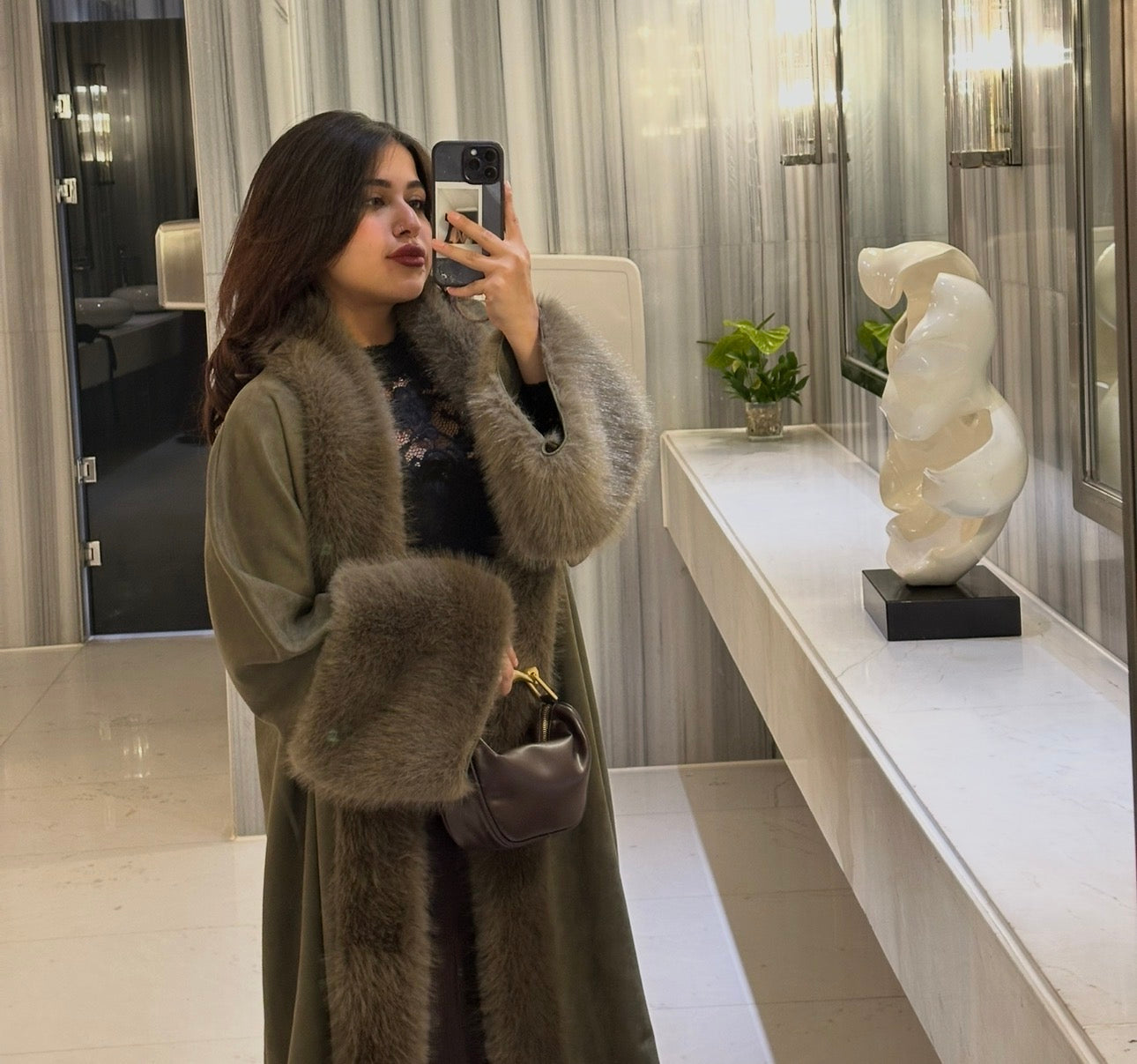 olive Rosa fur coat
