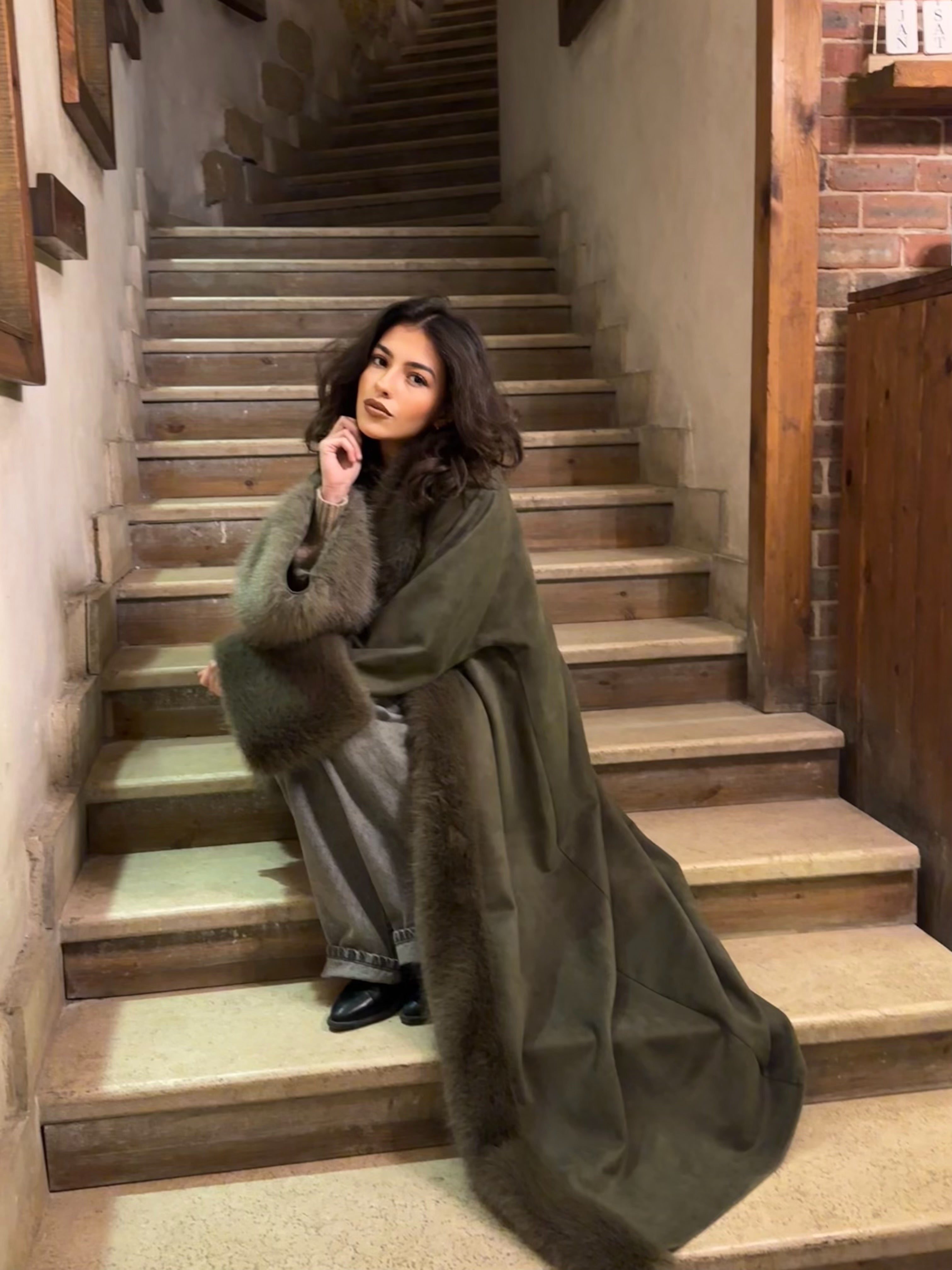 olive Rosa fur coat