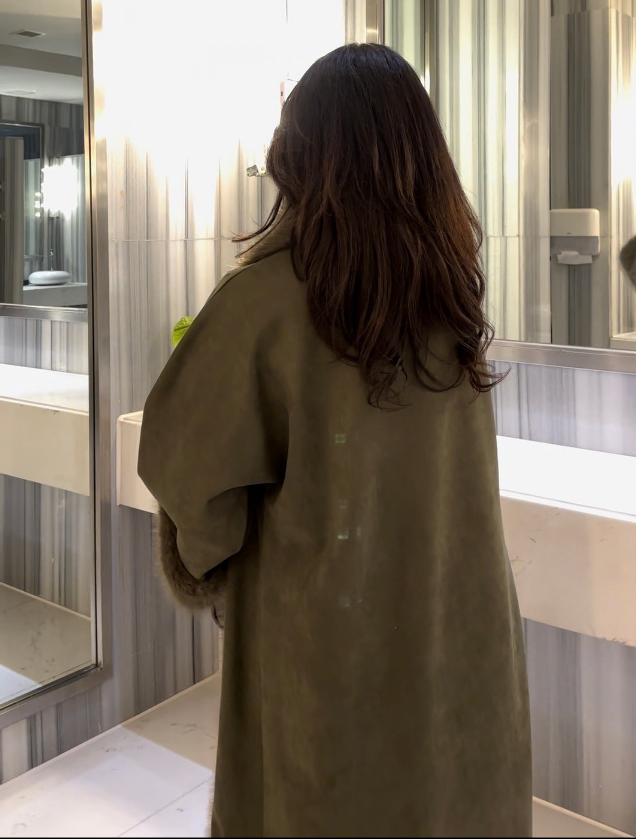 olive Rosa fur coat