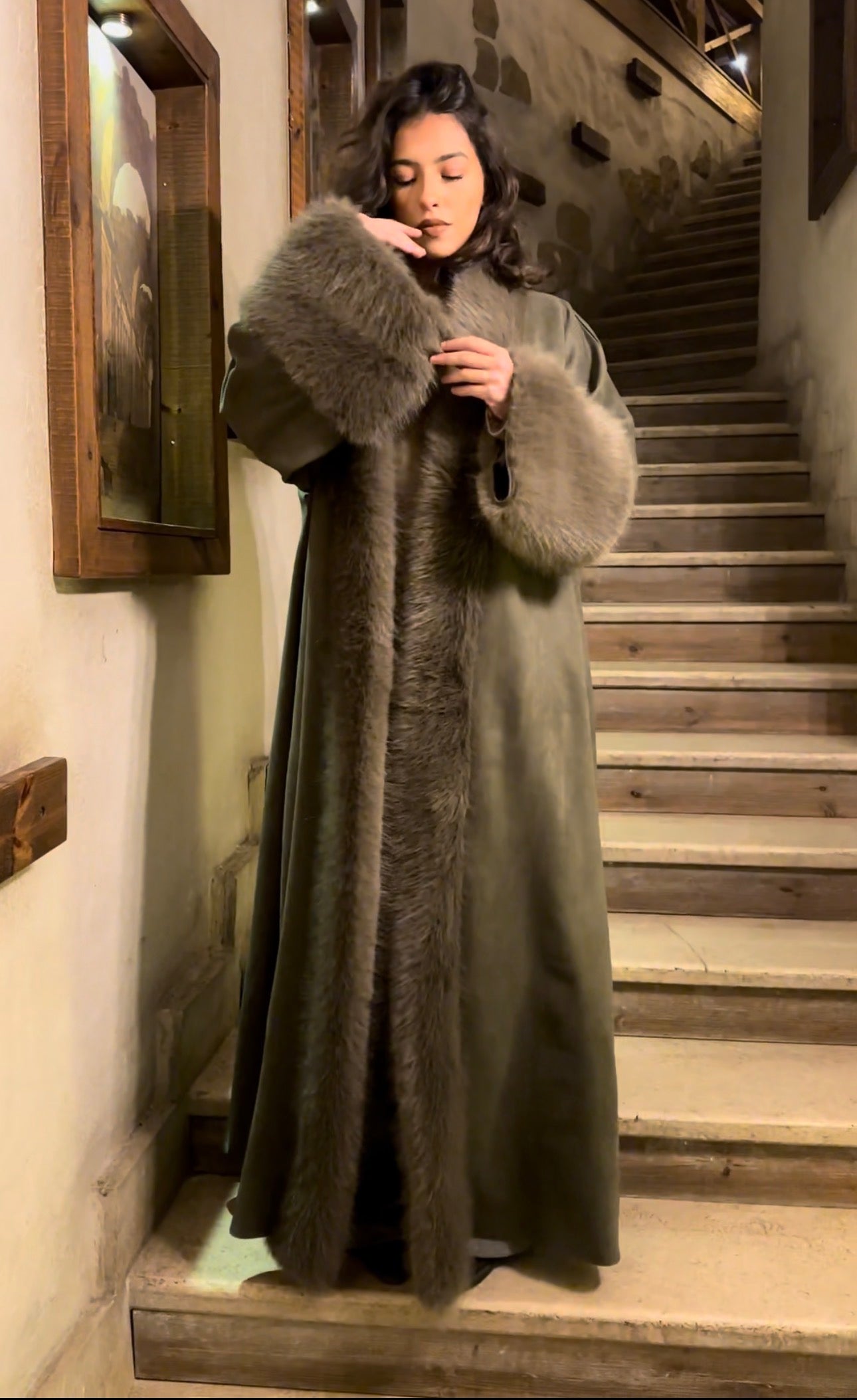 olive Rosa fur coat