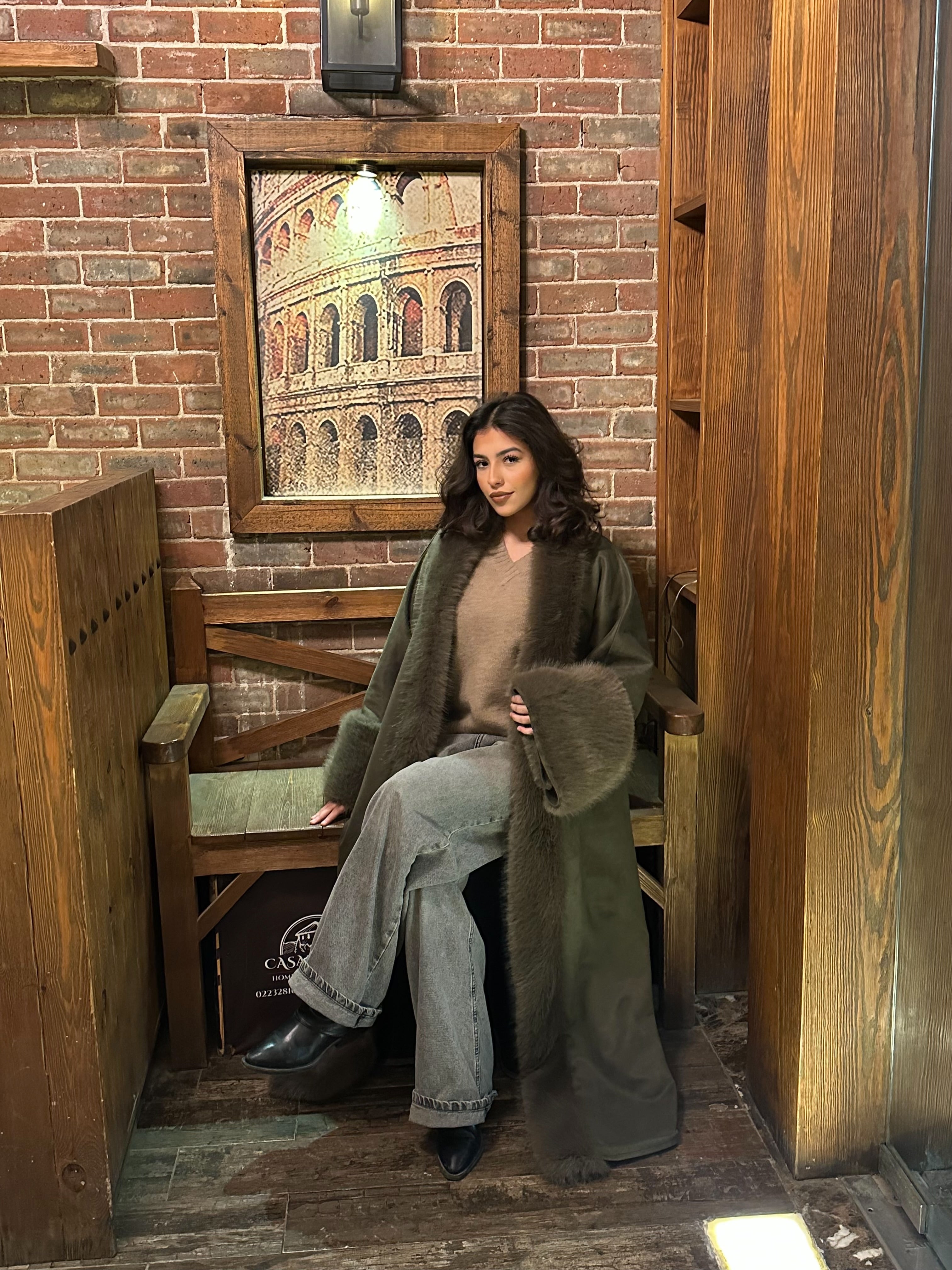 olive Rosa fur coat