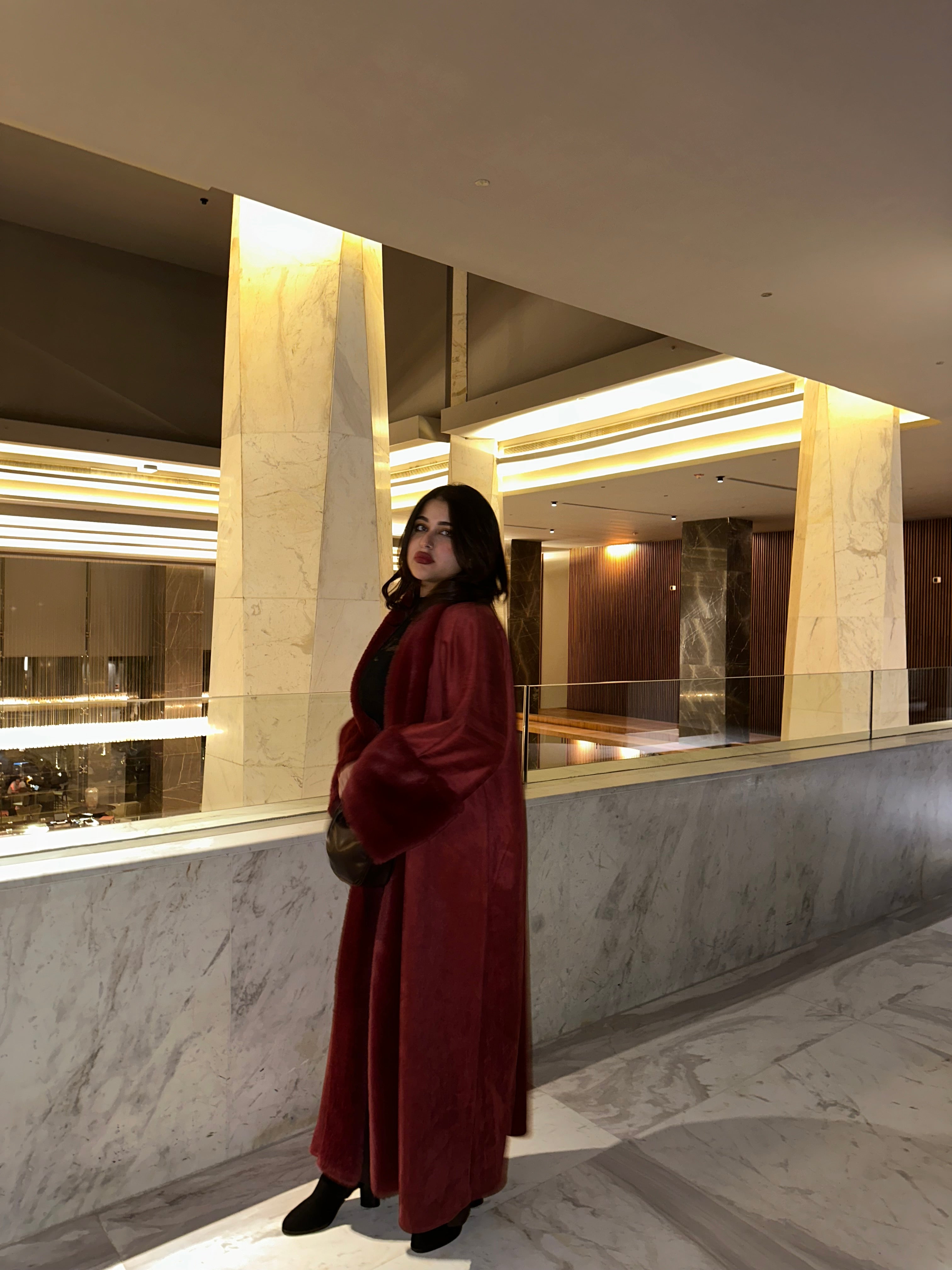 Burgundy Rosa fur coat